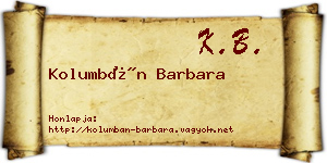 Kolumbán Barbara névjegykártya